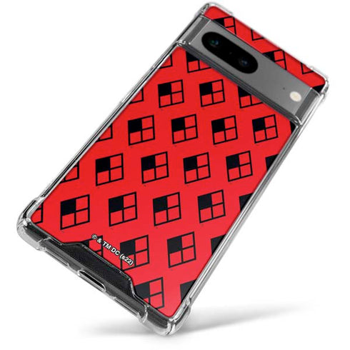 DC Comics Harley Quinn Logo Pattern Google Pixel 7a Clear Case